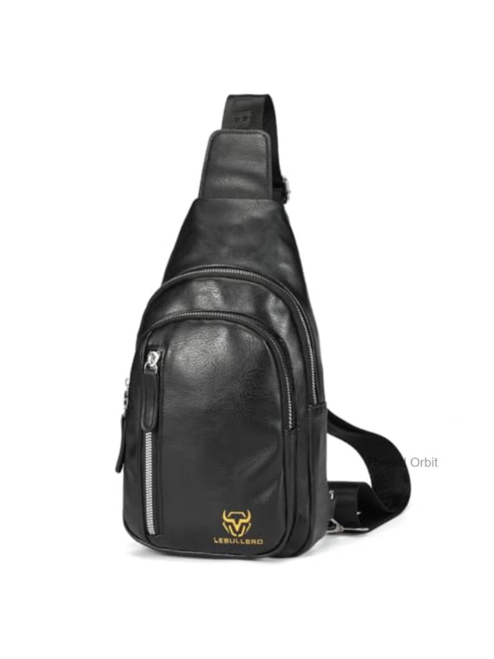 Men's PU Leather Crossbody Sling Bag Adjustable Strap